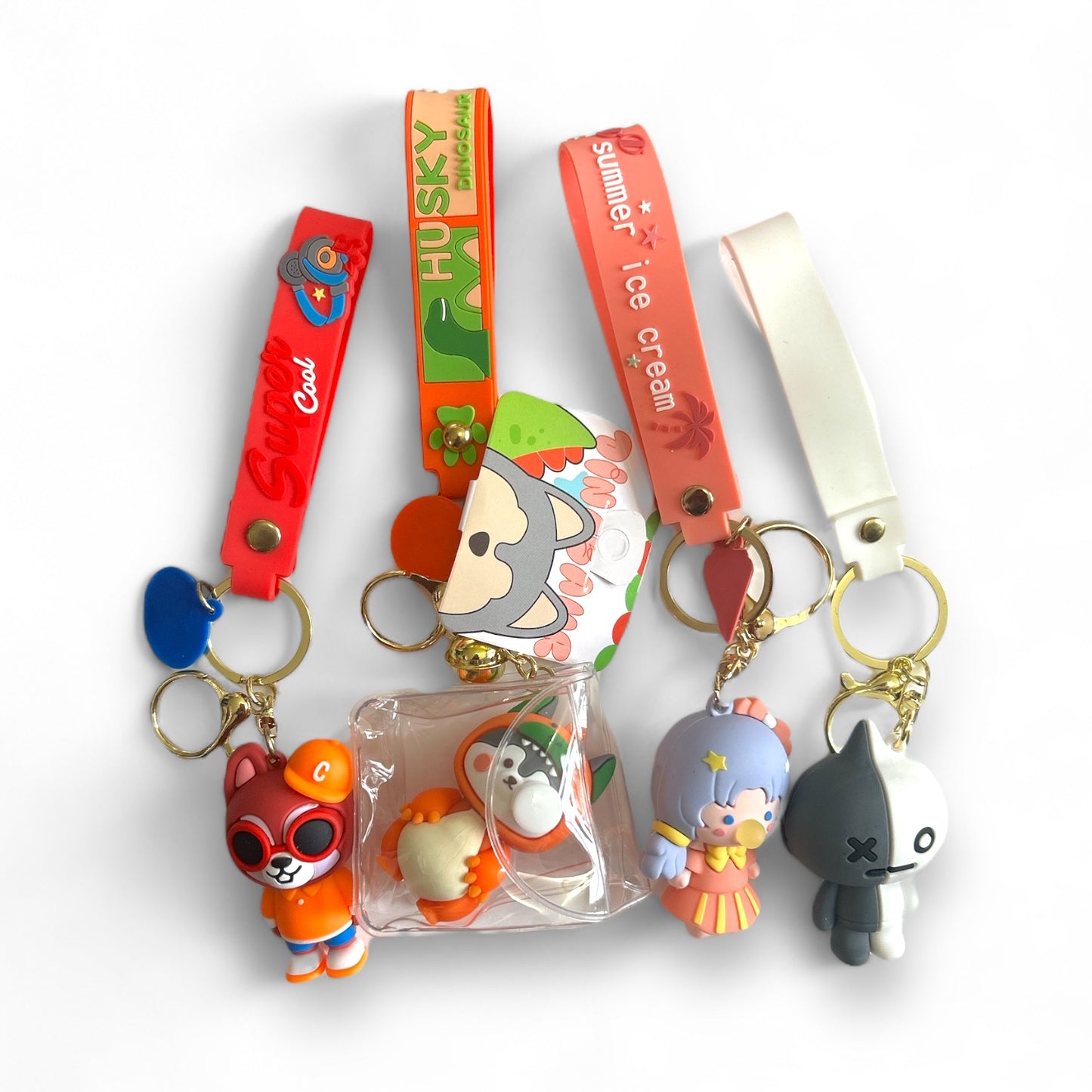 Cartoon Rubber Character Keychains Fun Fashion for Kids Teens Adults
