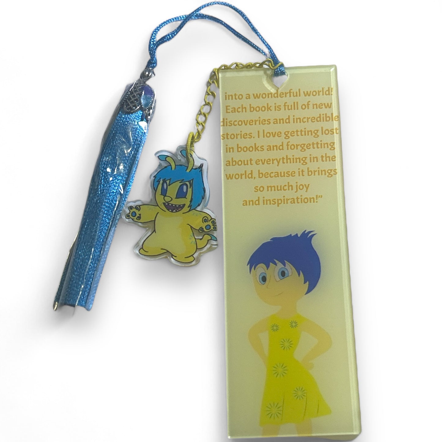 Fun Emotions Acrylic Bookmark with Tassel and Character Charm