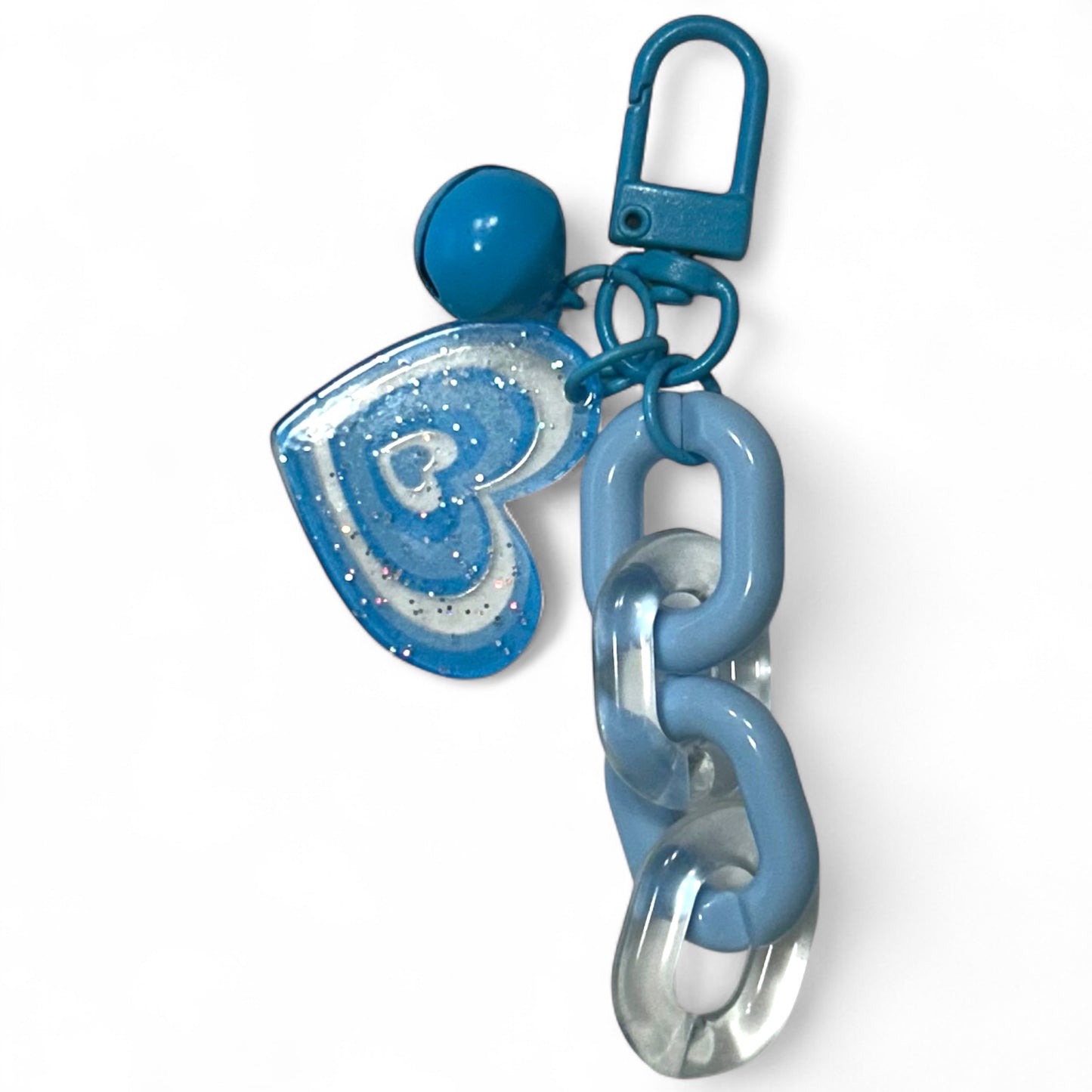 Sweet Acrylic Heart Pendant Keychain Link Chain Keyring Headphone Cases Charm Keys Holder for Purse,Handbag, Bag
