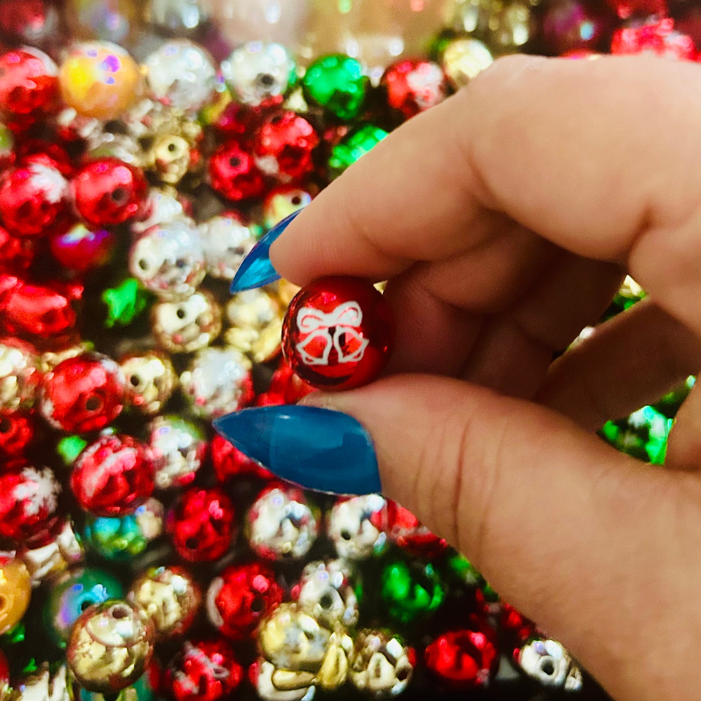 20 Pcs 16mm Christmas Pen Beads – Festive Beadable Pen Accessories for DIY Crafts