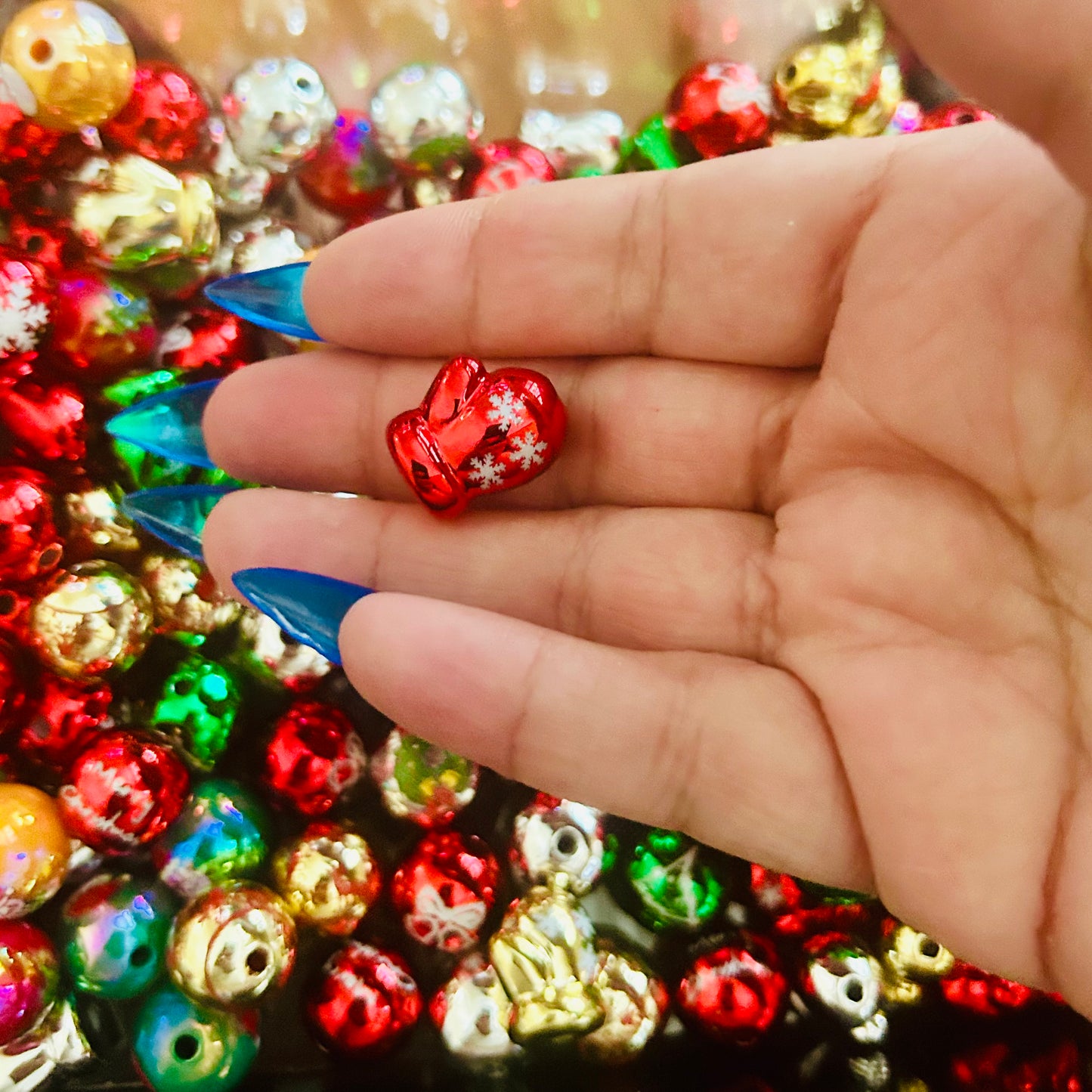 20 Pcs 16mm Christmas Pen Beads – Festive Beadable Pen Accessories for DIY Crafts