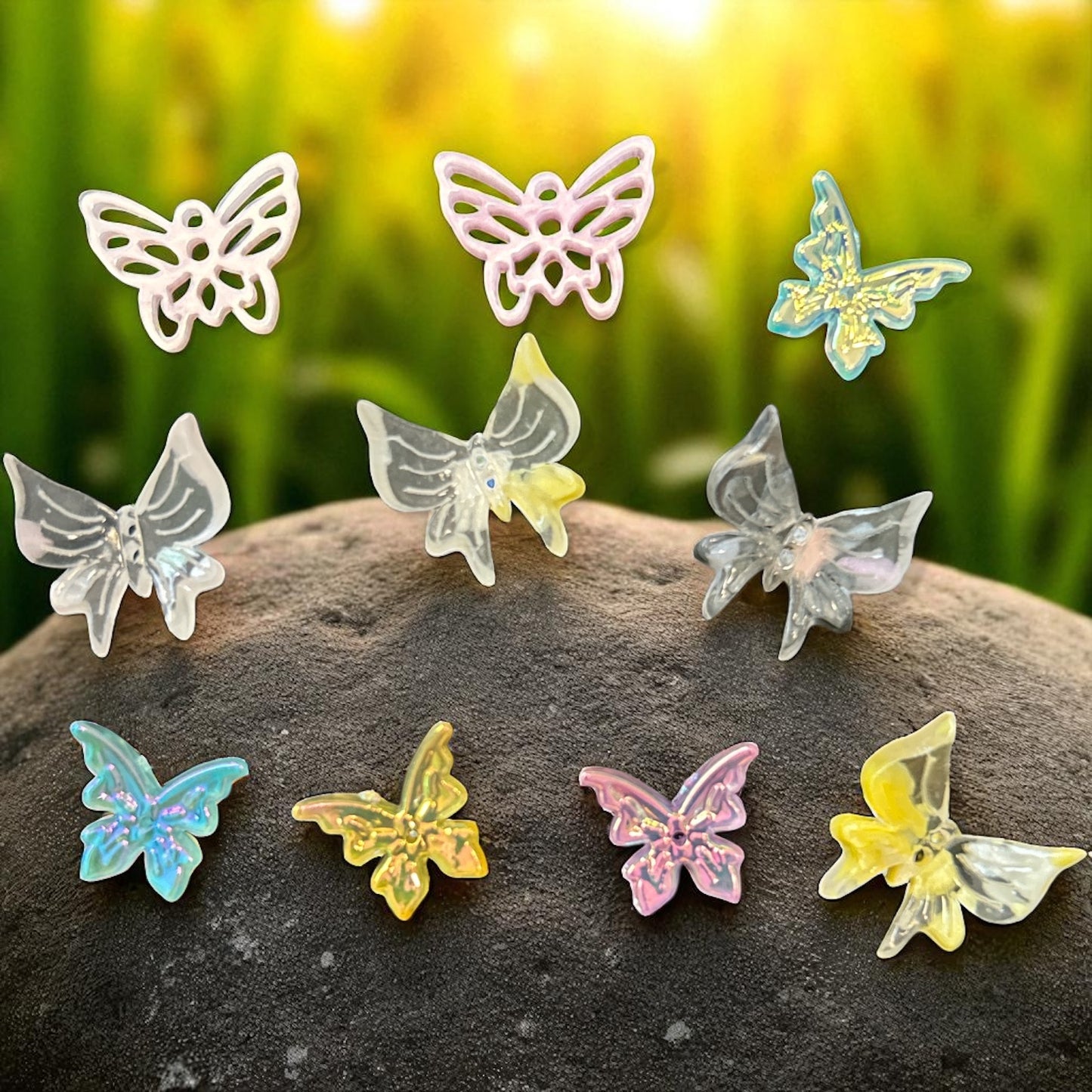 20 pcs Acrylic Butterfly Beads – Craft Embellishments for Bracelets, Necklaces, and Jewelry Making
