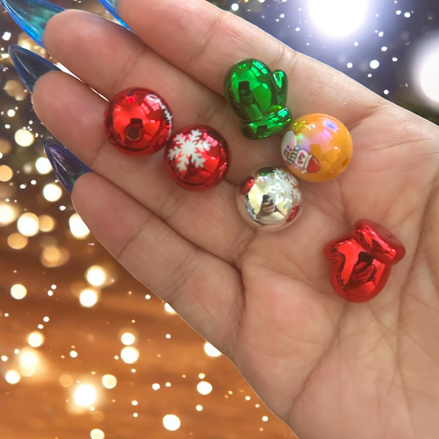 20 Pcs 16mm Christmas Pen Beads – Festive Beadable Pen Accessories for DIY Crafts
