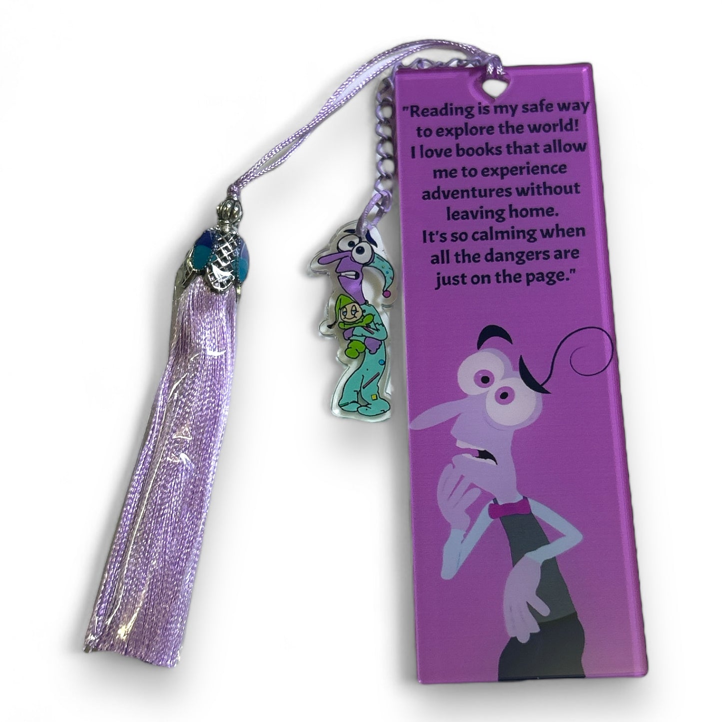Fun Emotions Acrylic Bookmark with Tassel and Character Charm