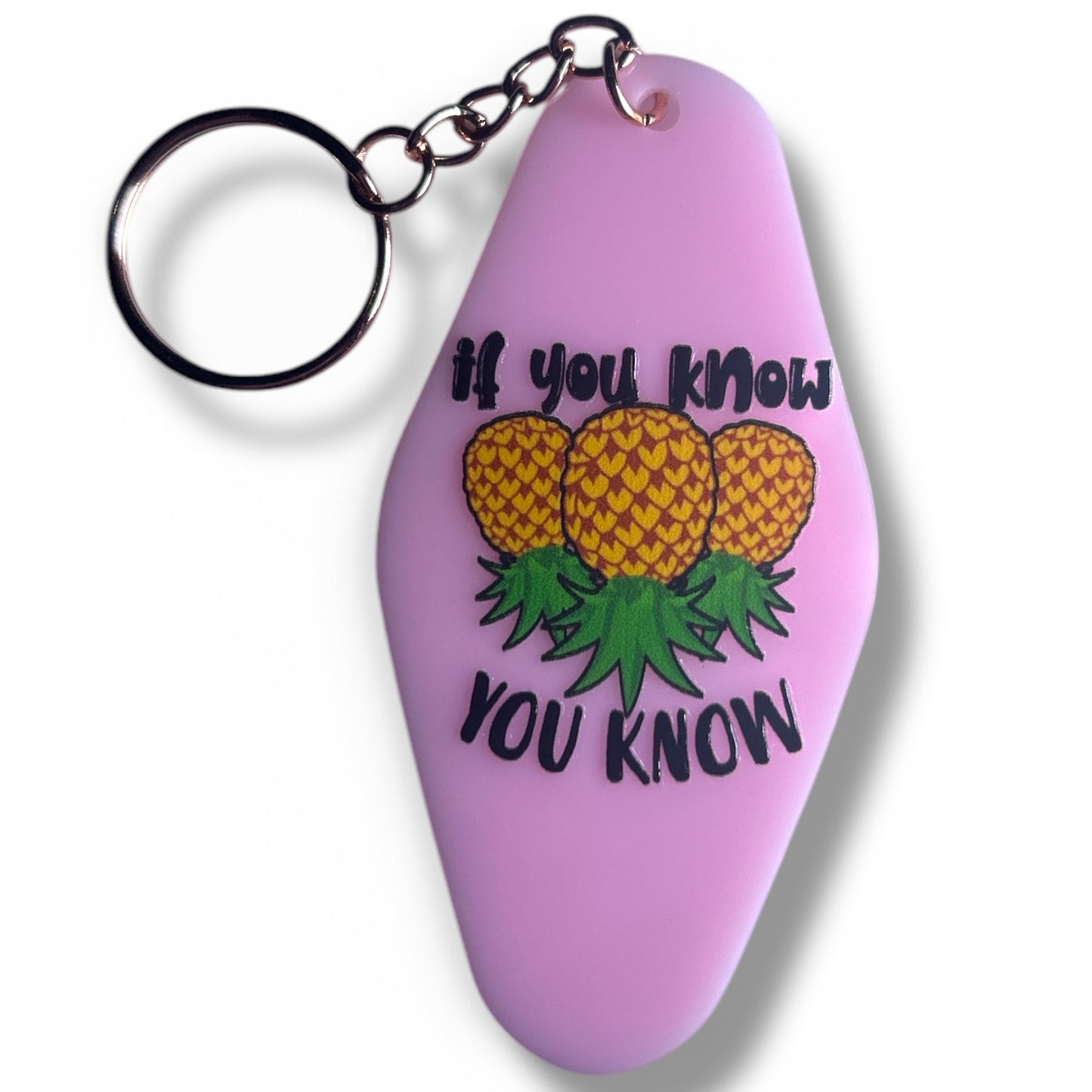 Upside Down Pineapple Swinger Cute Keychain - One of a Kind