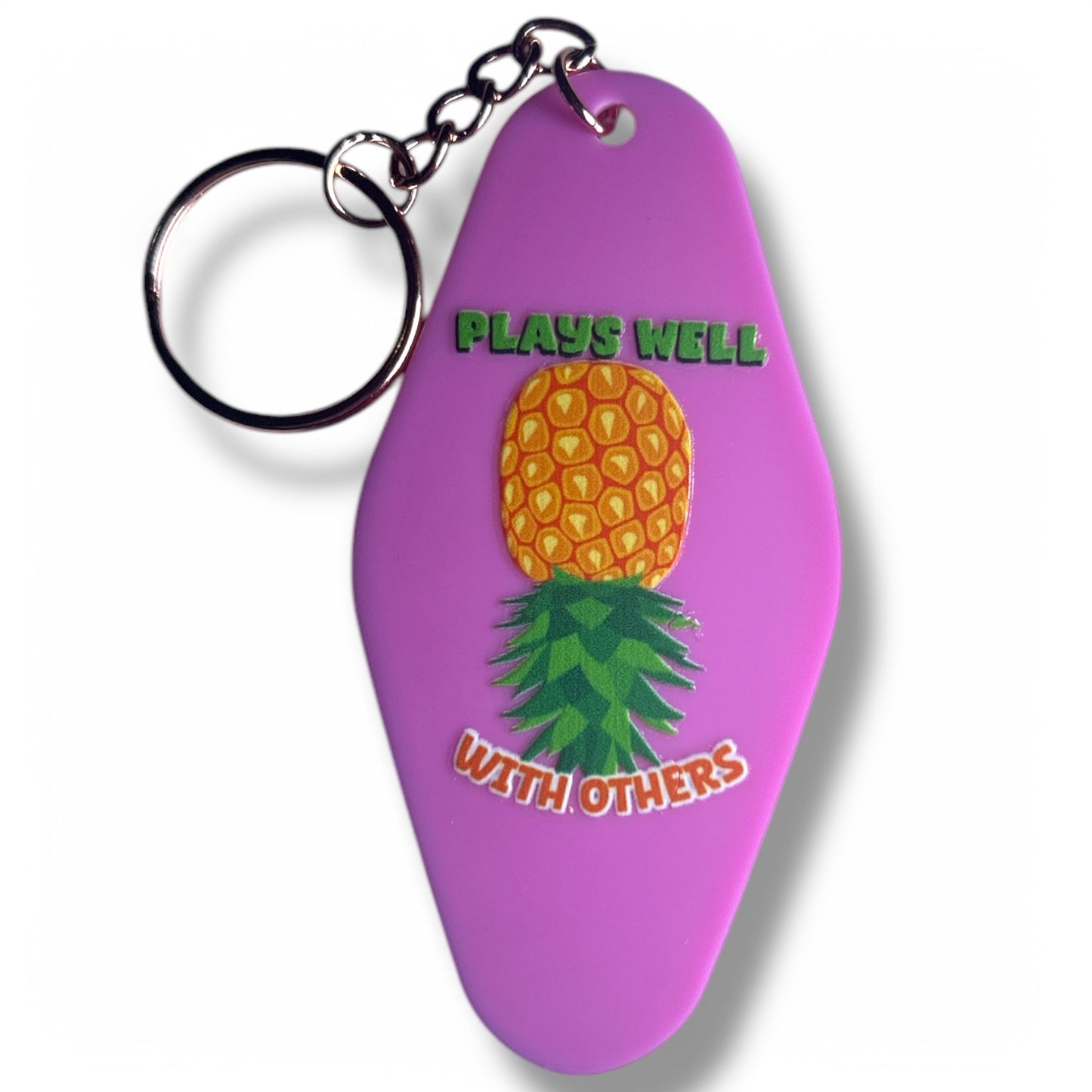 Upside Down Pineapple Swinger Cute Keychain - One of a Kind
