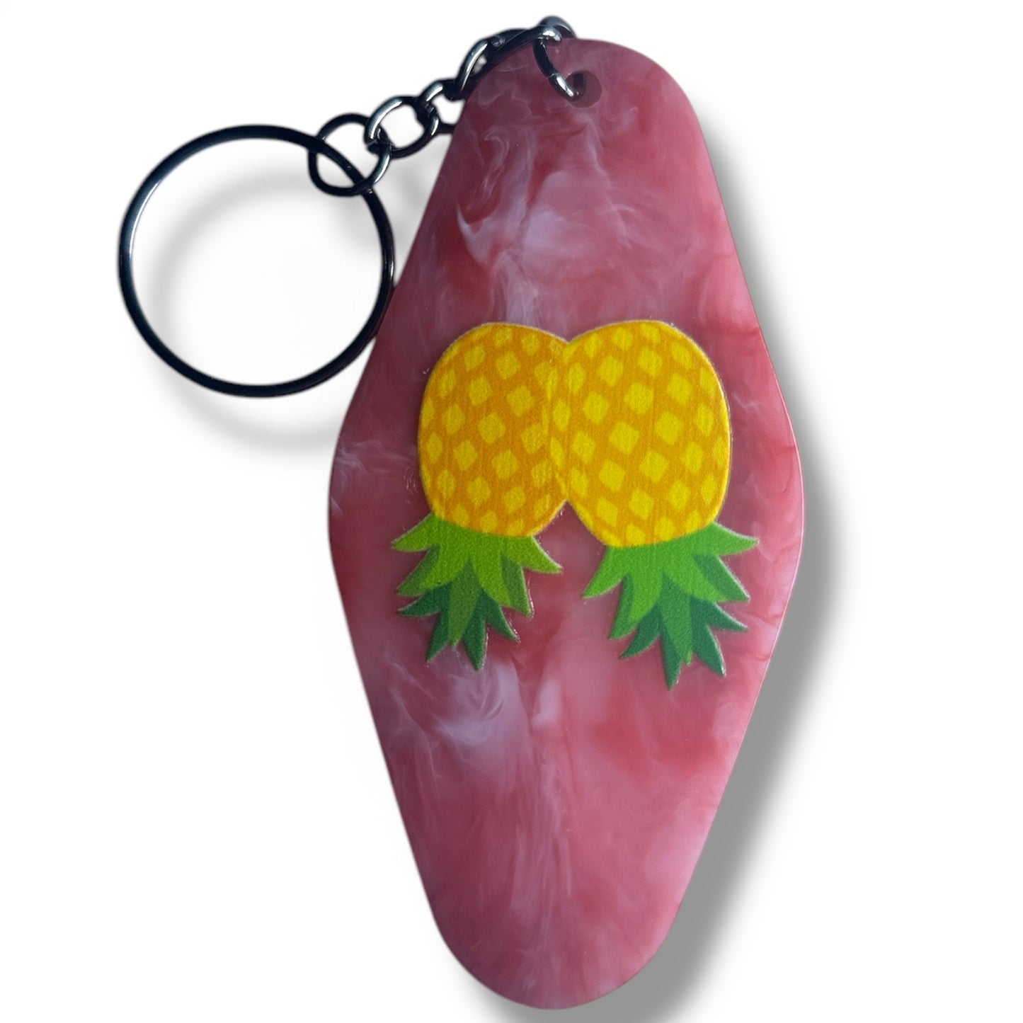 Upside Down Pineapple Swinger Cute Keychain - One of a Kind