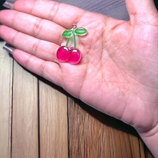 5 pcs Acrylic Cherry Pendant