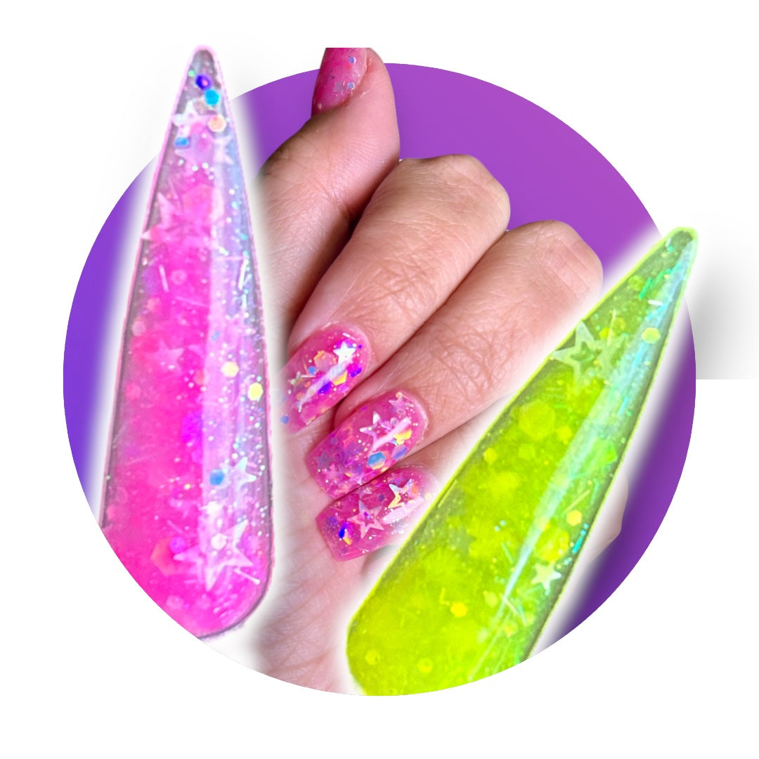 PRICE DROP!! 💖 Starlight Acrylic Collection | Glow & Glitter Acrylic Powders for Nails 💅 Perfect for Nail Techs & DIY Nail Art