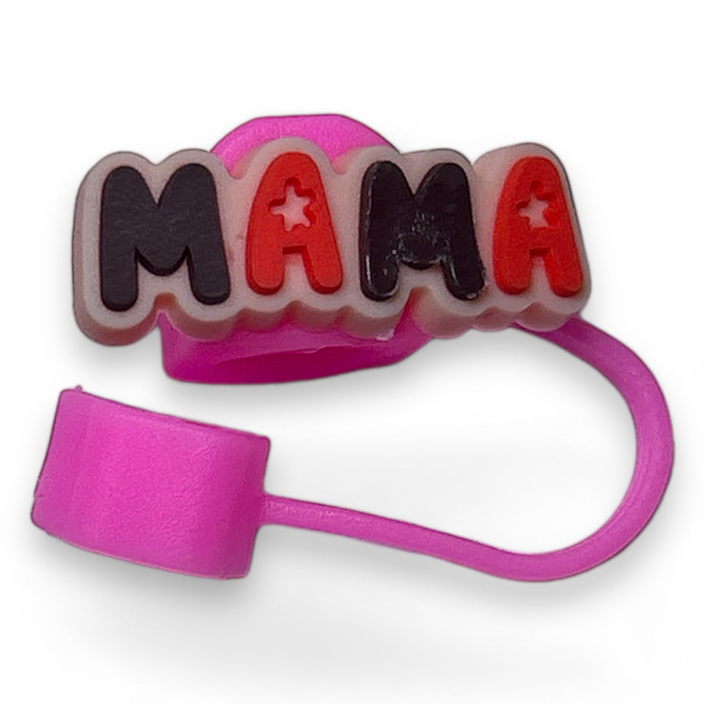 Stylish Pink Mom Mommy Mama Grandma Straw Topper Ornaments for Cups and Tumblers