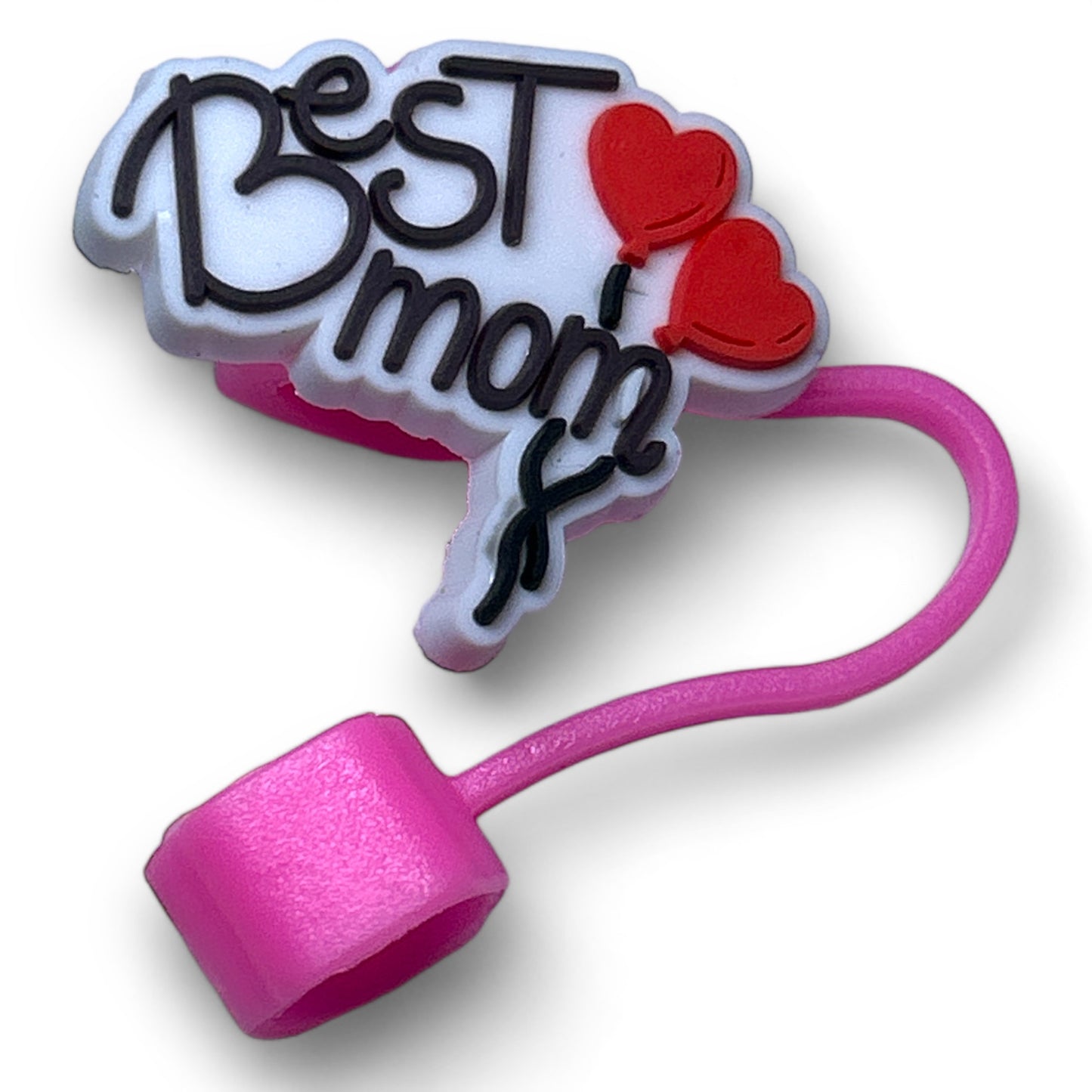 Stylish Pink Mom Mommy Mama Grandma Straw Topper Ornaments for Cups and Tumblers
