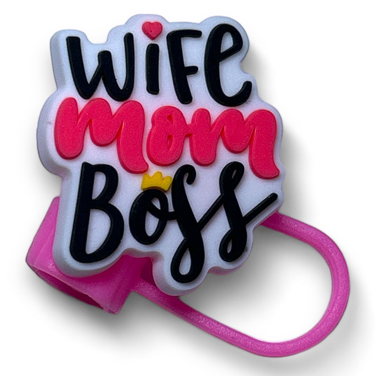 Stylish Pink Mom Mommy Mama Grandma Straw Topper Ornaments for Cups and Tumblers