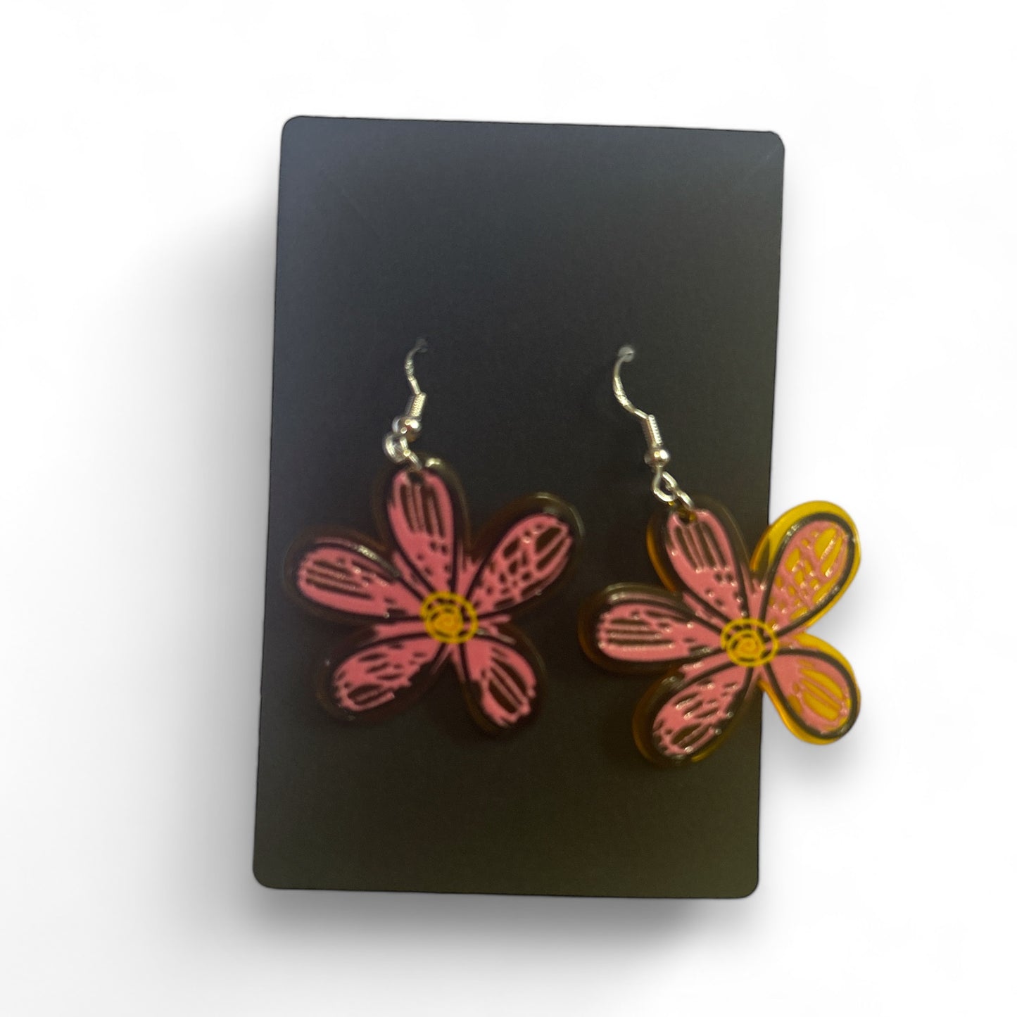Cute Scribble Drawn Summer Dangle Acrylic Earrings Flowers Fruit Hearts Pride Summer Spring