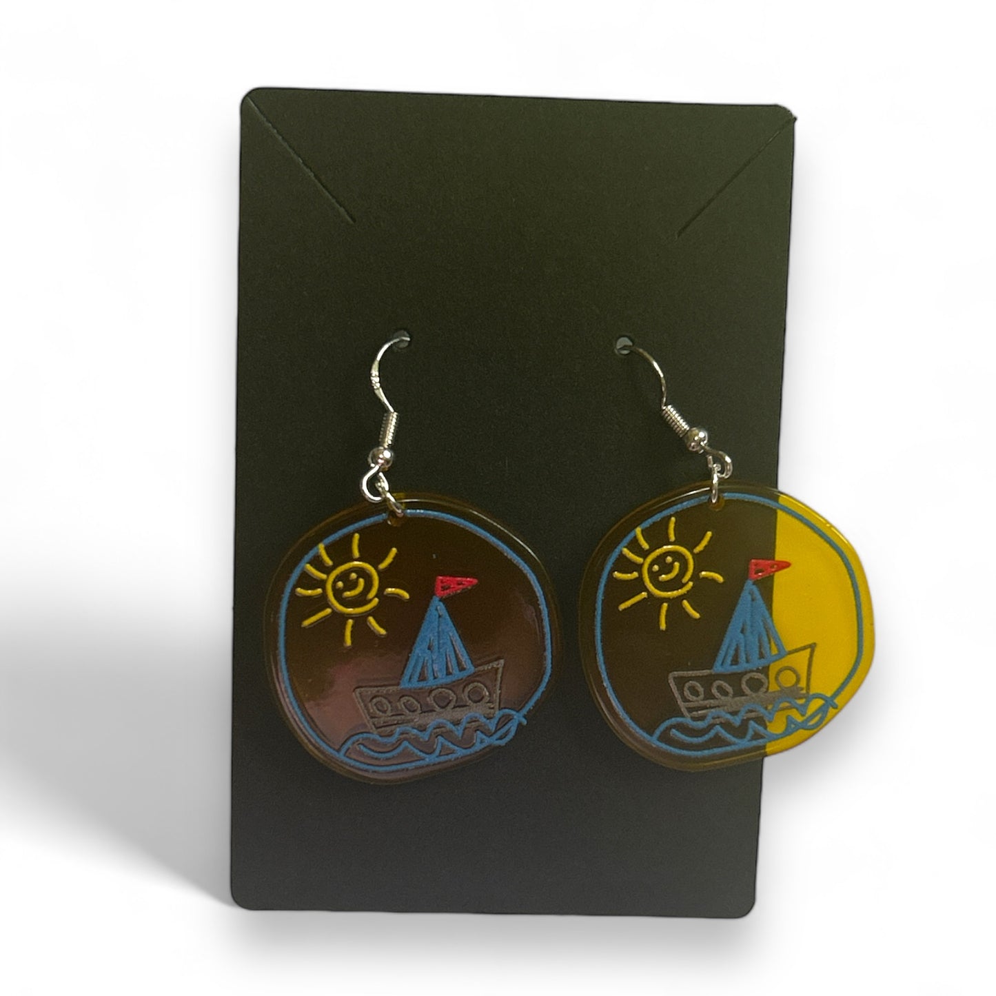 Cute Scribble Drawn Summer Dangle Acrylic Earrings Flowers Fruit Hearts Pride Summer Spring