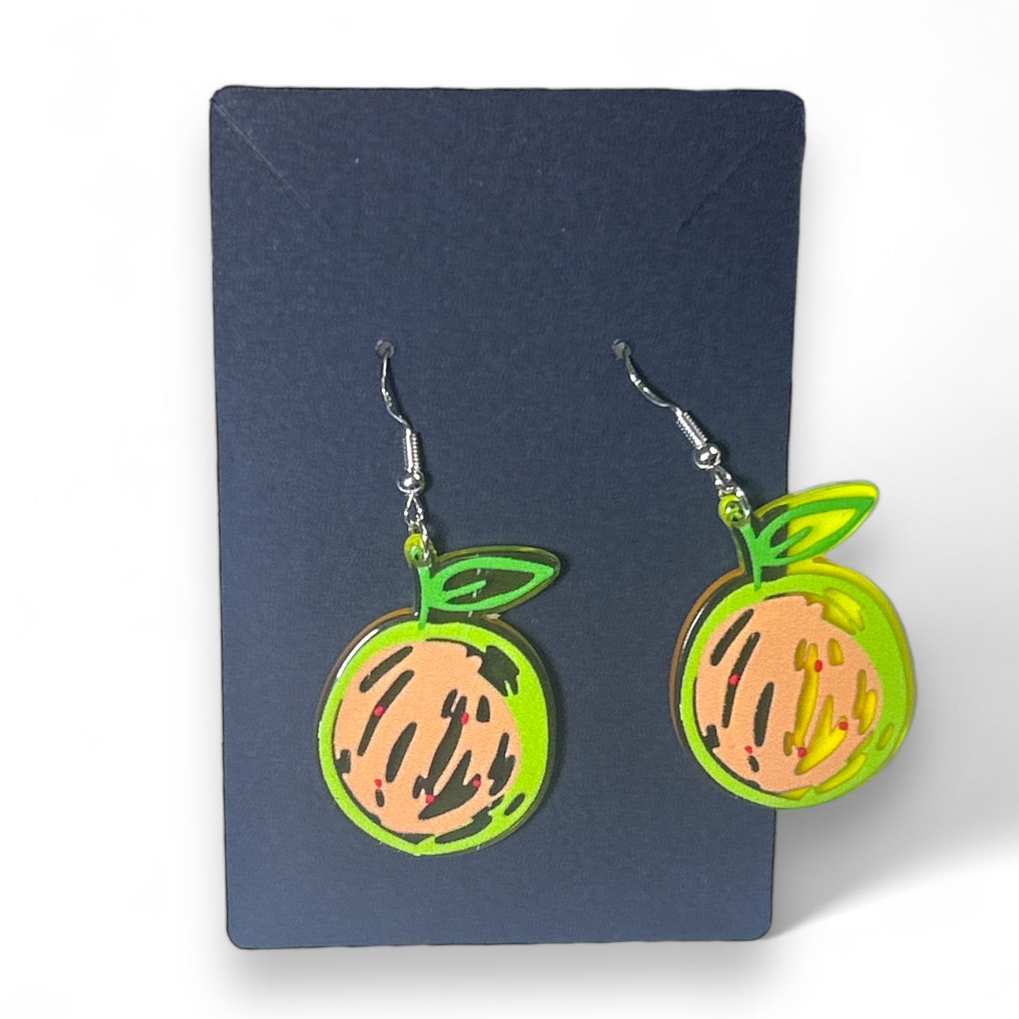 Cute Scribble Drawn Summer Dangle Acrylic Earrings Flowers Fruit Hearts Pride Summer Spring