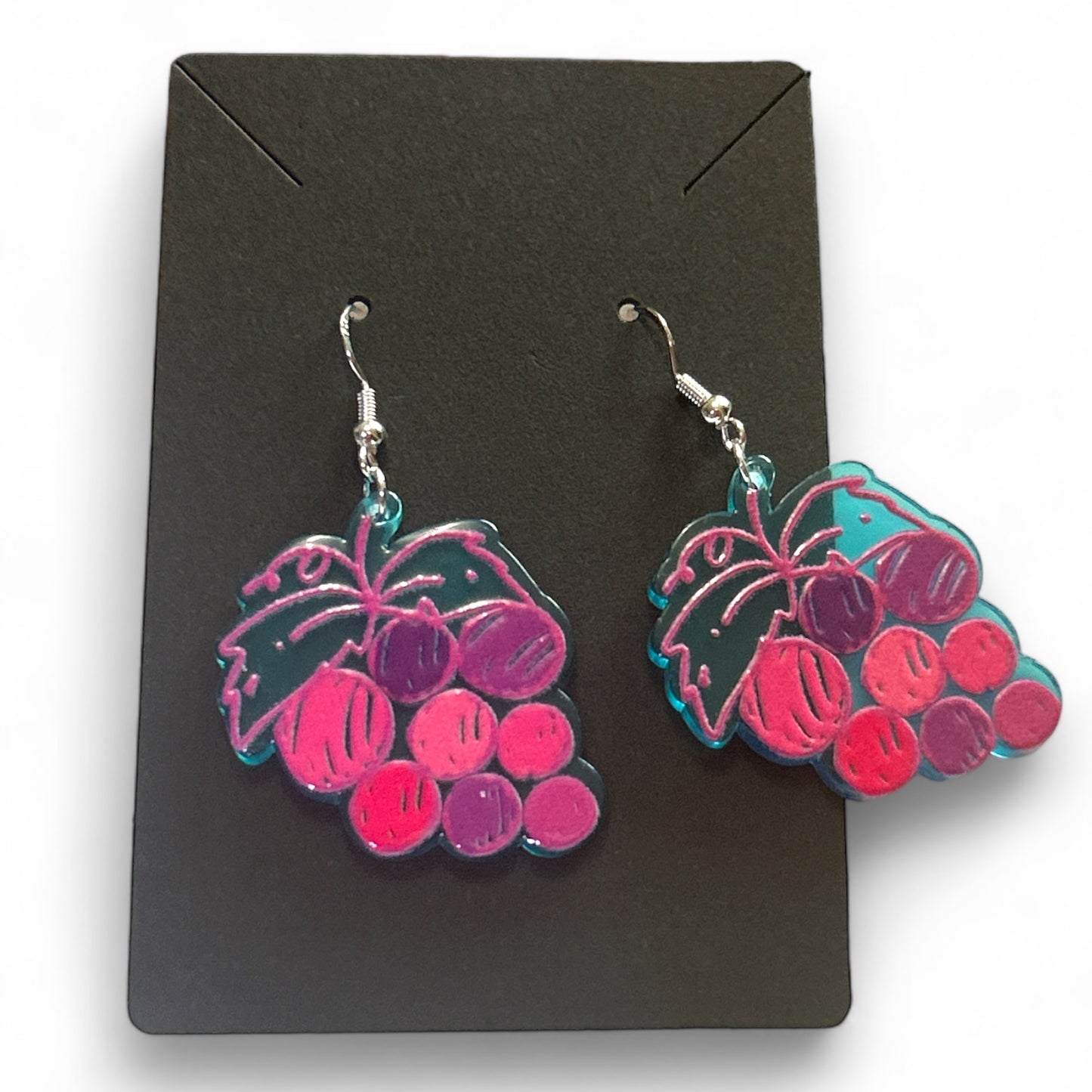 Cute Scribble Drawn Summer Dangle Acrylic Earrings Flowers Fruit Hearts Pride Summer Spring