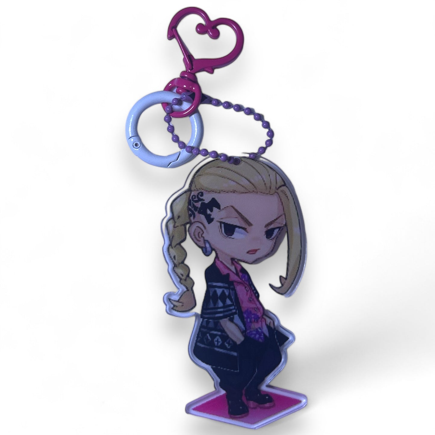 One Of A Kind Kawaii Japanese Anime Acrylic Keychains with Color Coordinated Clip and Keyring, Unique Design and Handcrafted