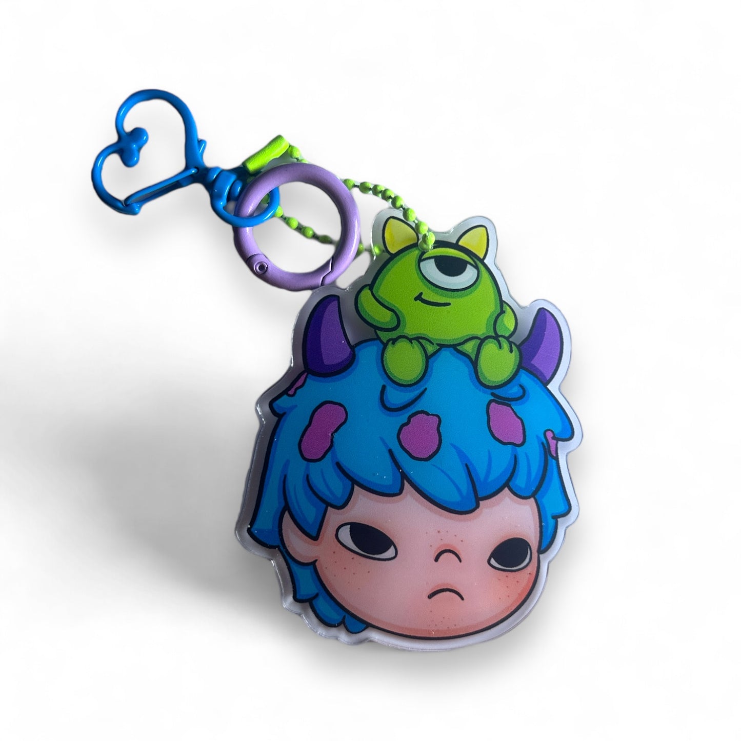One Of A Kind Kawaii Japanese Anime Acrylic Keychains with Color Coordinated Clip and Keyring, Unique Design and Handcrafted