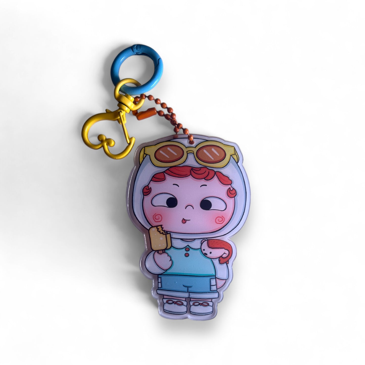 One Of A Kind Kawaii Japanese Anime Acrylic Keychains with Color Coordinated Clip and Keyring, Unique Design and Handcrafted