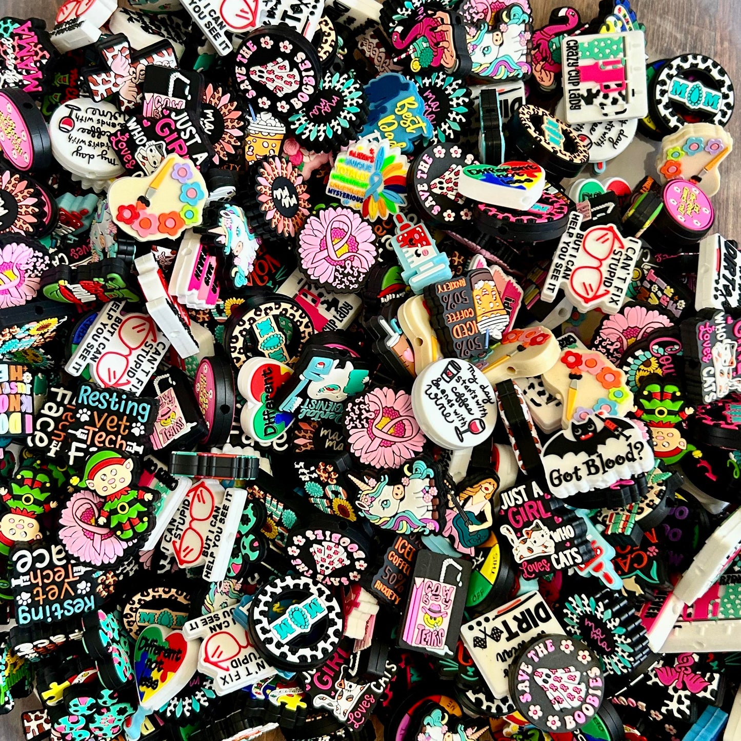 Rubber Focals for Pens Necklaces Keychains Crafts DIY