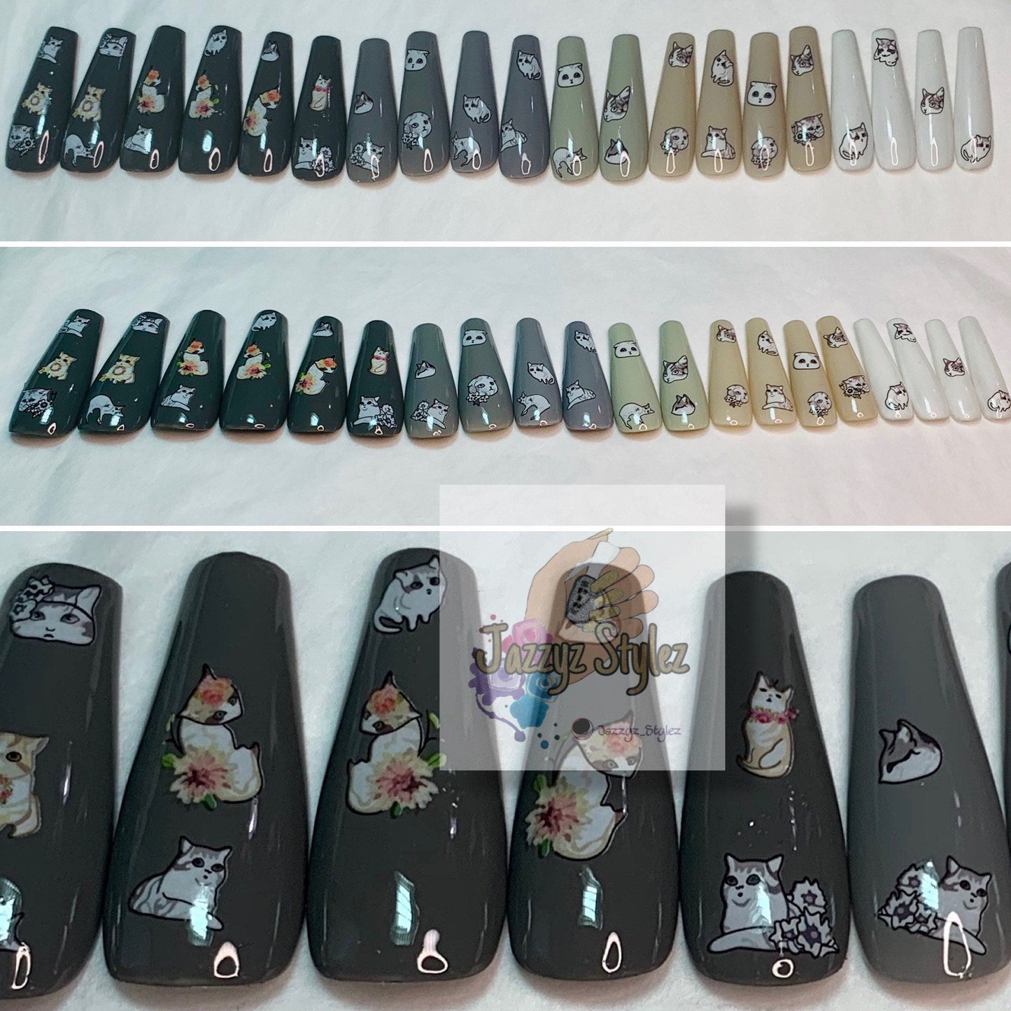 50% OFF!! Crazy Cat Lady 20 Piece Ballerina Press Ons