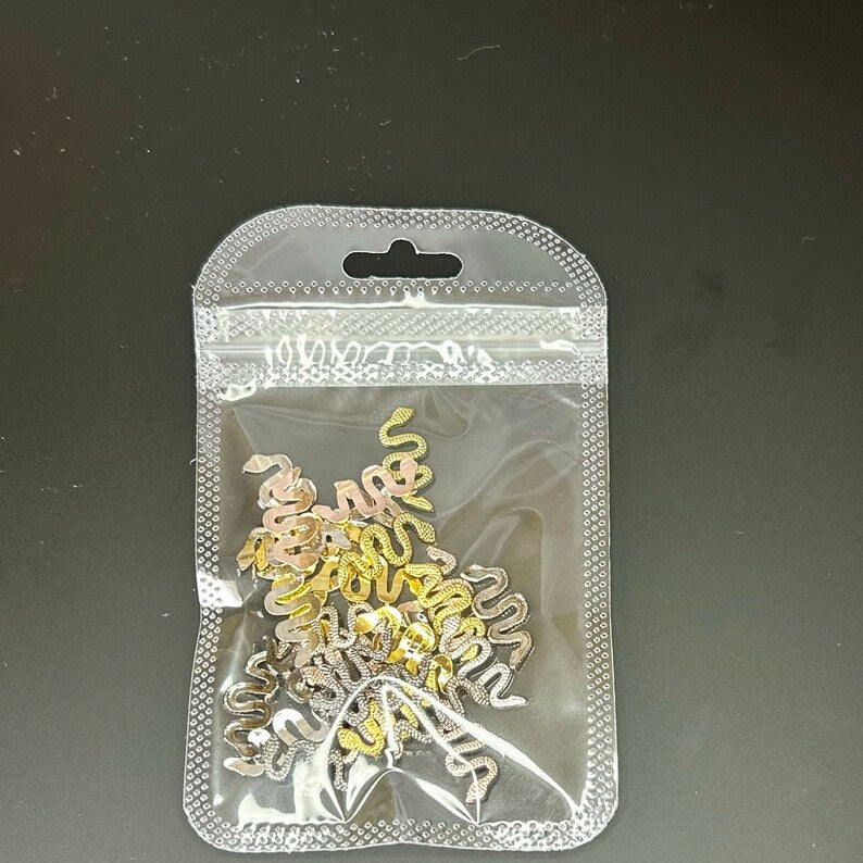 PRICE DROP!!! Medusa's Snakes - 32 Small Metal Nail Charms