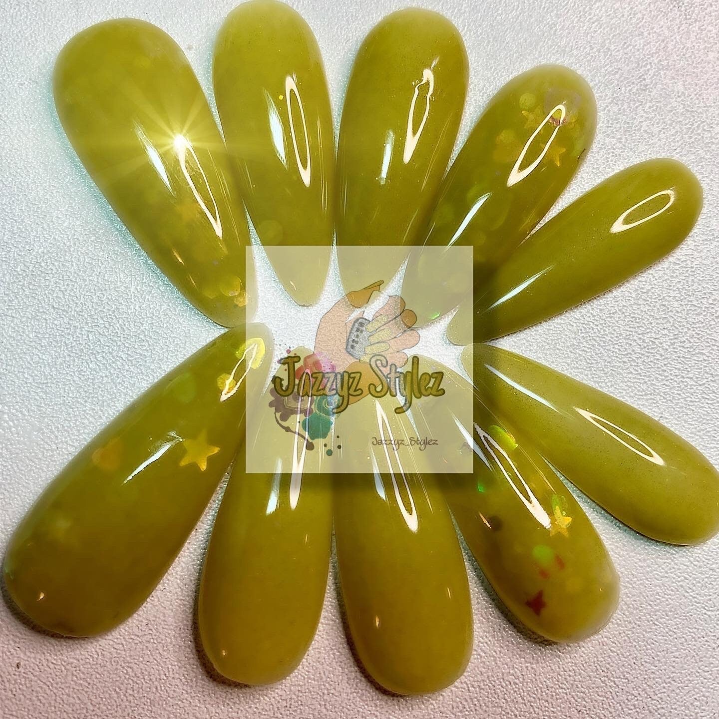 50% OFF!! Large (1,5,4,5,8) Mustard Yellow Long Almond Press On Nails
