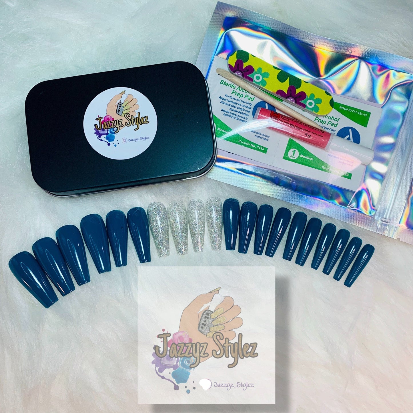 50% OFF!! Teal Me You Love This 20 Piece Ballerina Press On Set