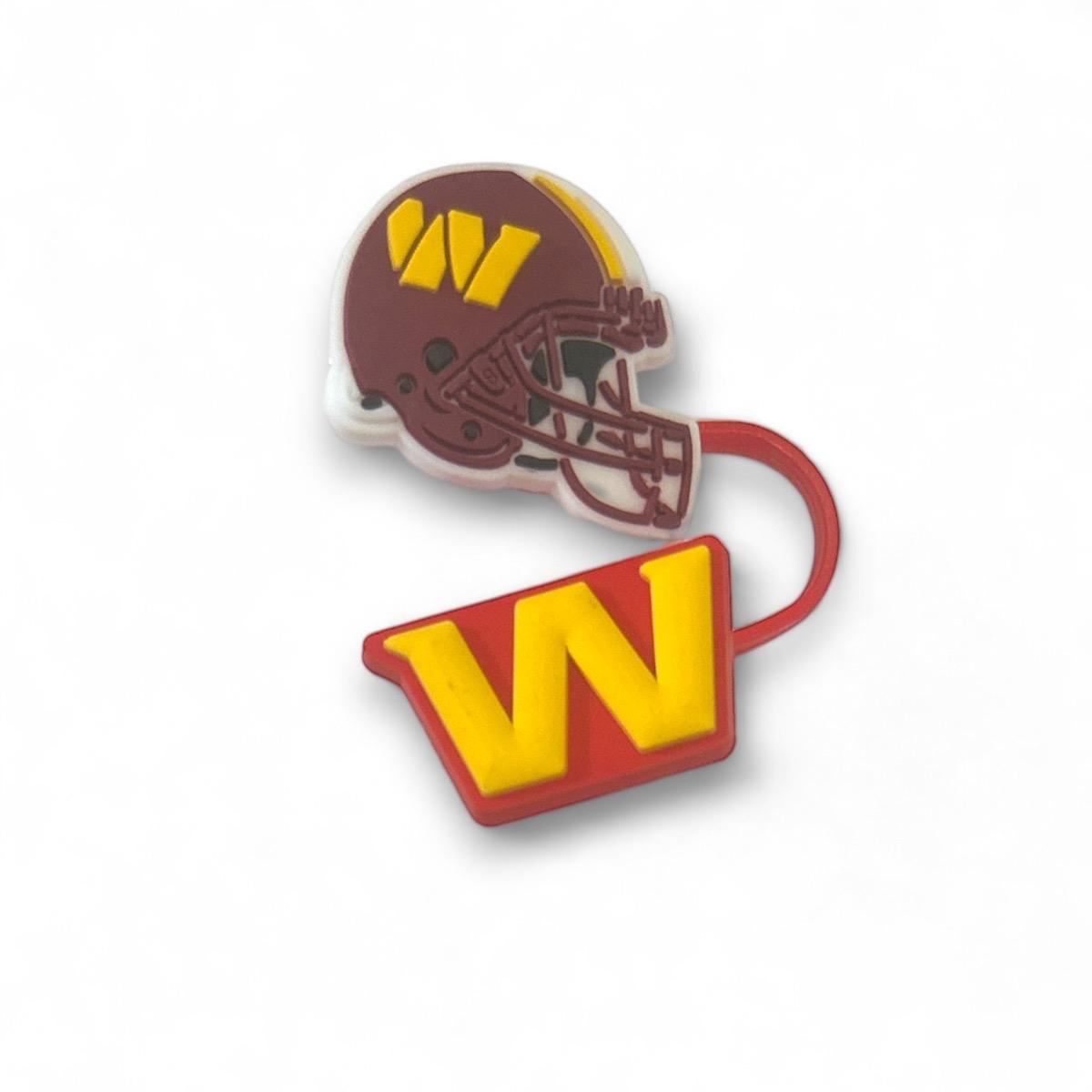 Football Sports Team Reusable Straw Topper for Drinkware & Water Bottles