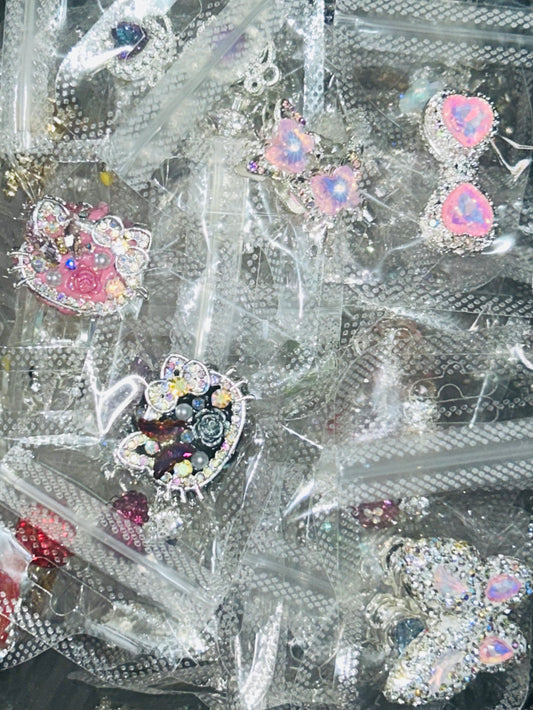 Fancy Pen Beads with Metal and Crystal