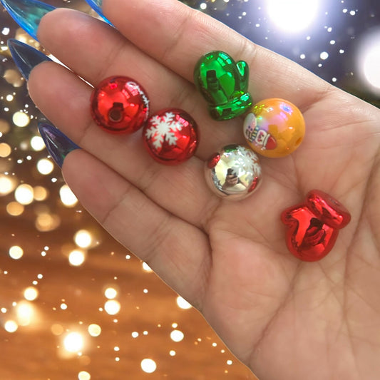 20 Pcs 16mm Christmas Pen Beads – Festive Beadable Pen Accessories for DIY Crafts