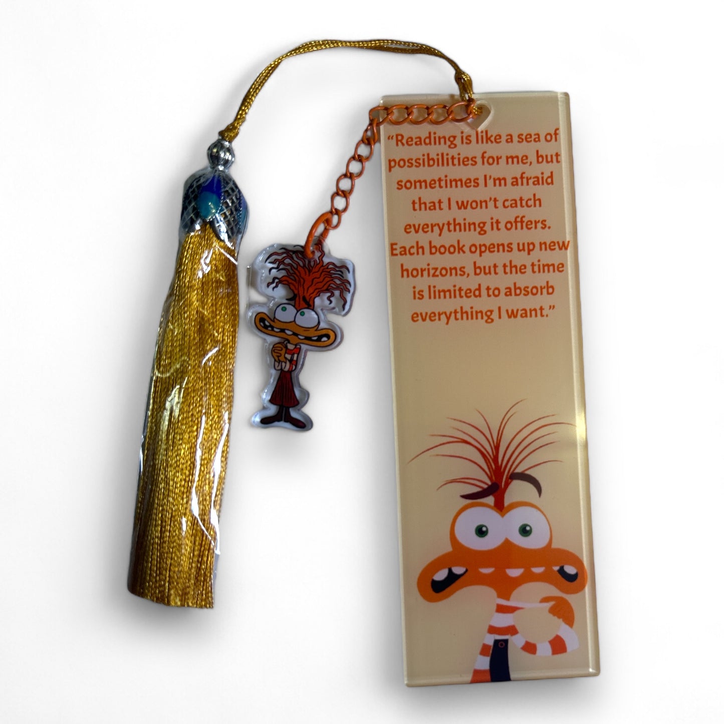 Fun Emotions Acrylic Bookmark with Tassel and Character Charm