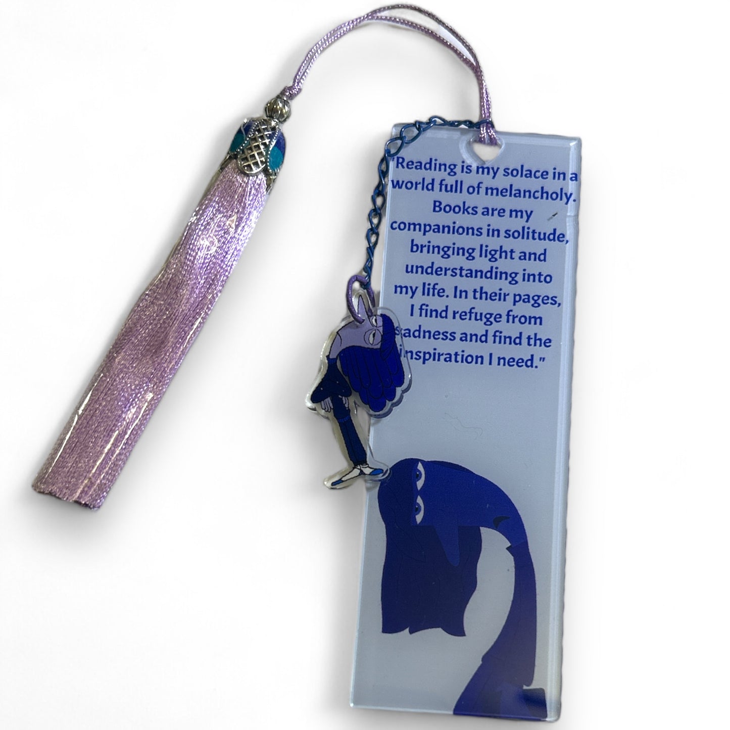 Fun Emotions Acrylic Bookmark with Tassel and Character Charm