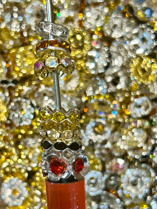 25 Piece Random Scoop - 9mm-14mm Spacer Beads, Round Metal Spacers with Rhinestones & Hole that Fits Beadable Pens