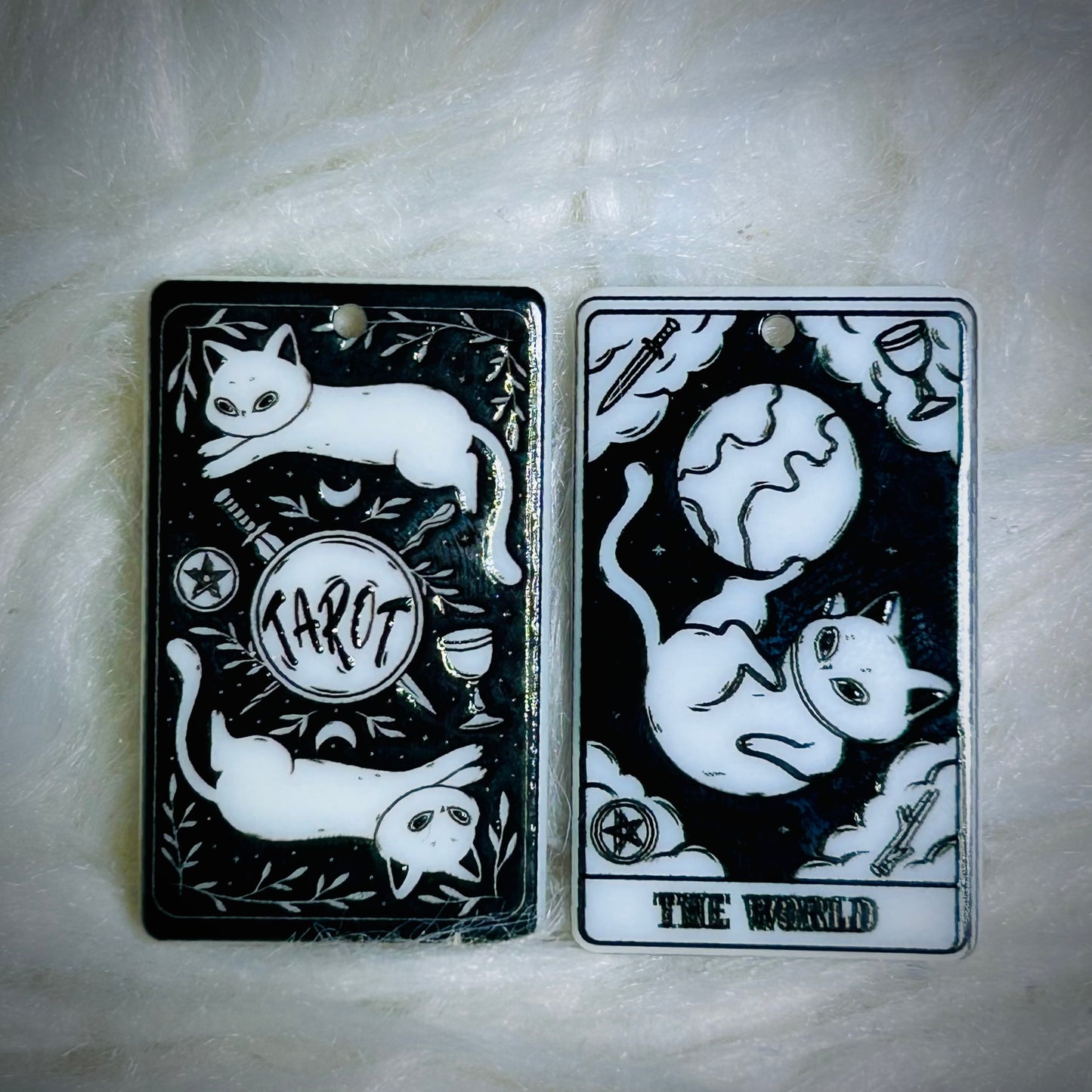 Cat Tarot Earring Acrylics (with hole) *NEW*