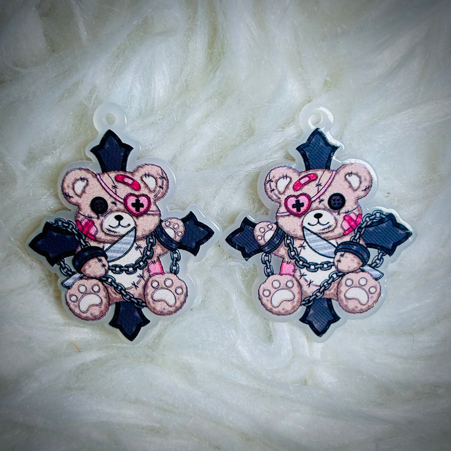 Goth Stuffed Animals Acrylics For Earrings (with hole) *NEW*