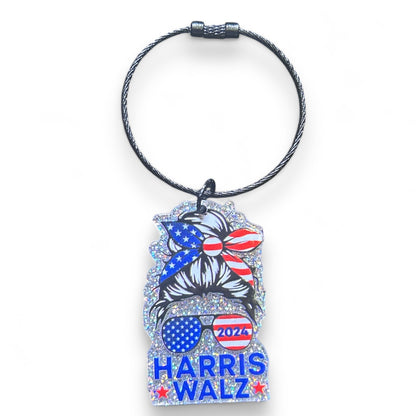 Kamala Harris Political Keychains - Harris Walz President 2024 Accessories