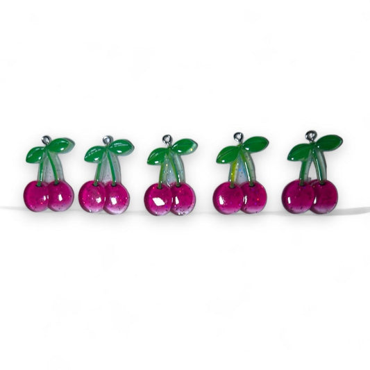 5 pcs Acrylic Cherry Pendant