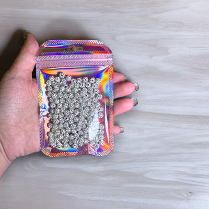 100 pcs White Rhinestone Clay 6mm Round Rhinestone beads