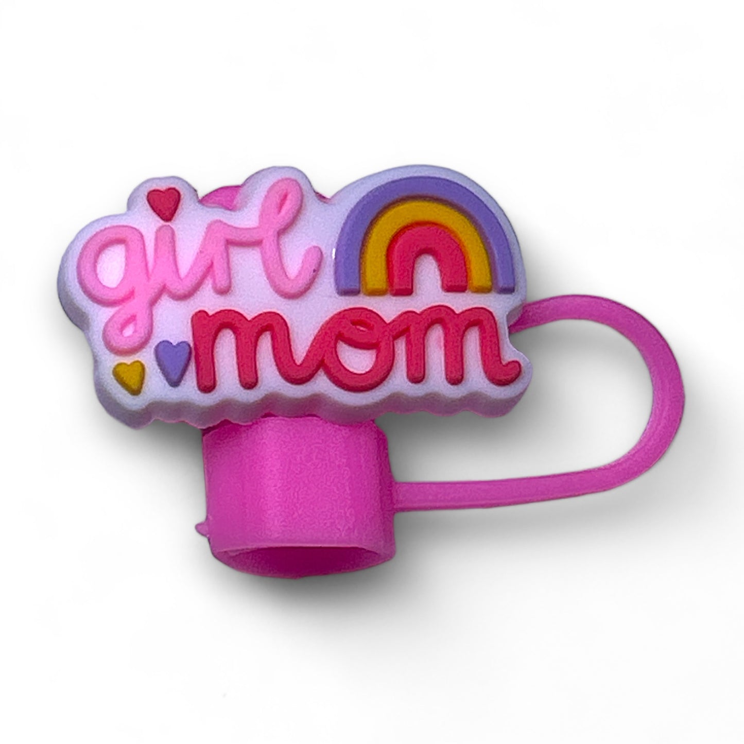 Stylish Pink Mom Mommy Mama Grandma Straw Topper Ornaments for Cups and Tumblers