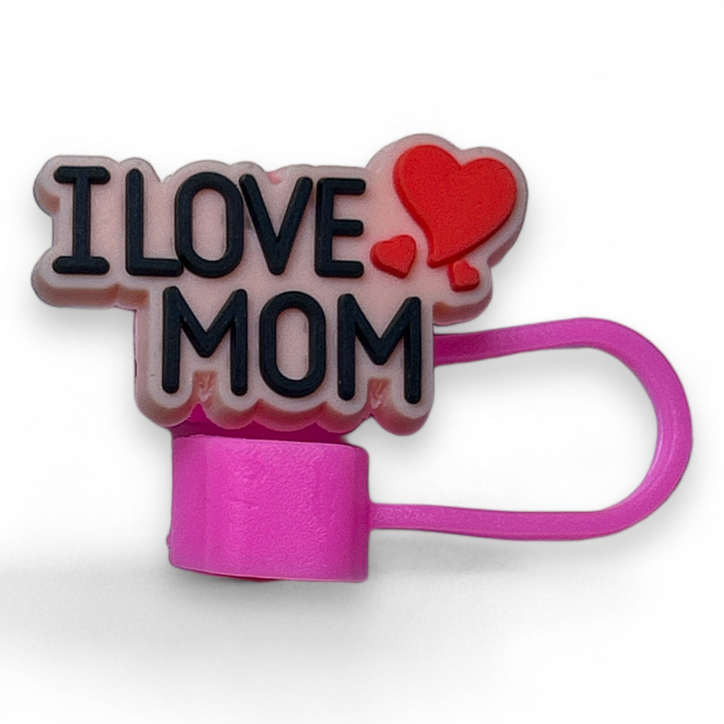 Stylish Pink Mom Mommy Mama Grandma Straw Topper Ornaments for Cups and Tumblers