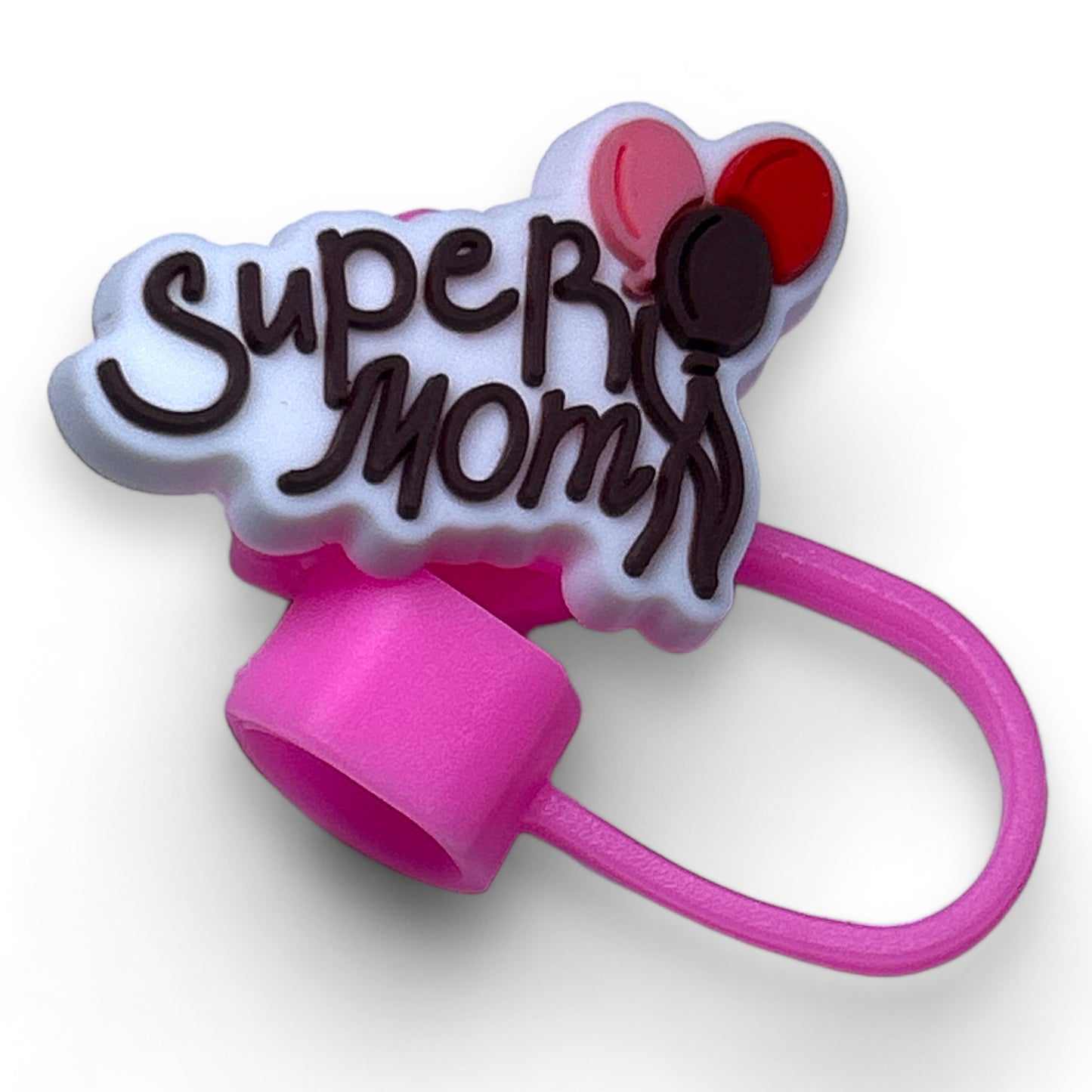 Stylish Pink Mom Mommy Mama Grandma Straw Topper Ornaments for Cups and Tumblers