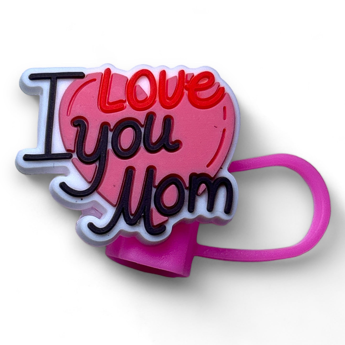 Stylish Pink Mom Mommy Mama Grandma Straw Topper Ornaments for Cups and Tumblers