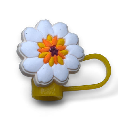 Vibrant Colorful Flower Leaf Mushroom Straw Topper for Cups and Tumblers