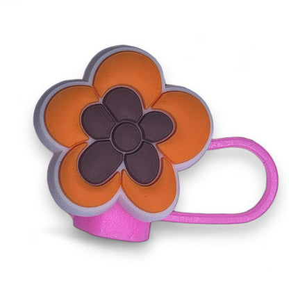 Vibrant Colorful Flower Leaf Mushroom Straw Topper for Cups and Tumblers