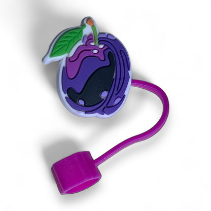 Fun Colorful Fruit Reusable Straw Toppers for Cups and Tumblers