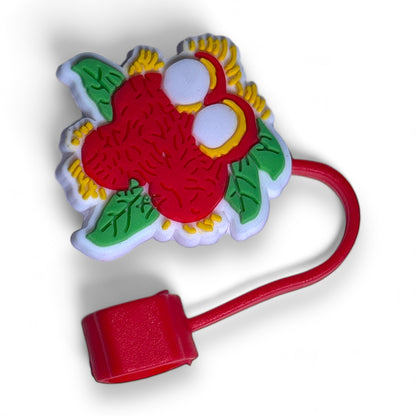 Fun Colorful Fruit Reusable Straw Toppers for Cups and Tumblers