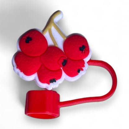 Fun Colorful Fruit Reusable Straw Toppers for Cups and Tumblers