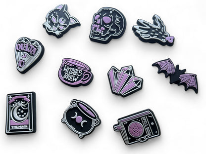 Witch Halloween Tarot Witch Craft Voodoo Ouija Crystal Footwear Shoe Charms Decor