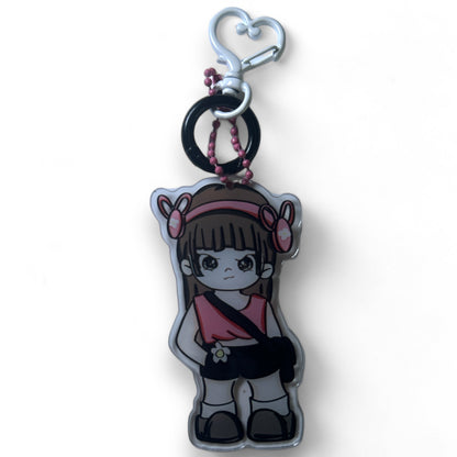 One Of A Kind Kawaii Japanese Anime Acrylic Keychains with Color Coordinated Clip and Keyring, Unique Design and Handcrafted